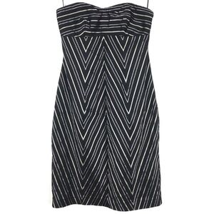 EXPRESS Dress Short Strapless Chevron Stripe Cocktail Y2K Wedding Guest Size 4